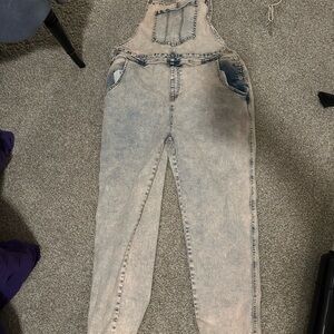 Denim Overalls with Pocket Detail